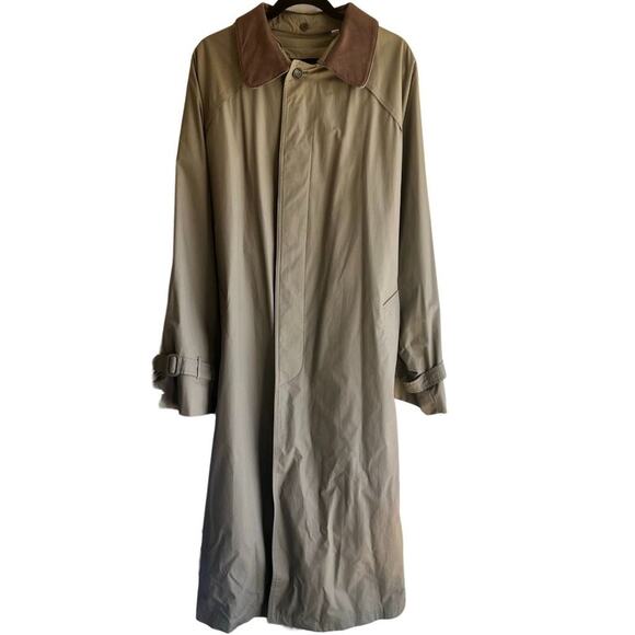 London Fog mens tan full trench coat 46 Long - Picture 1 of 13
